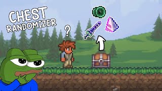 Terraria But Chests Contain RANDOM Items [upl. by Ruff492]