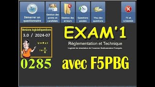 Entraînement 0285 à la licence radioamateur avec Exam1  Jeudi 19 septembre 2024  15h30 [upl. by Anirrehs589]