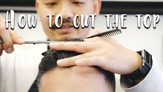 How to CUT the Top for a DISCONNECTED Comb Over [upl. by Dahij]