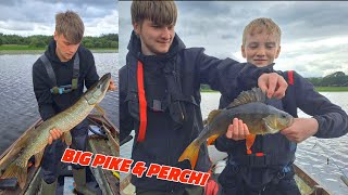 Lure fishing a new lake Big pike amp perch caught [upl. by Eceirtal569]