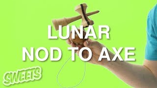 How to LUNAR NOD TO AXE  Kendama Trick Tutorial  Sweets Kendamas [upl. by Lledniuq]