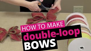 How to Tie a DoubleLoop Bow with Burlap Ribbon  Nashville Wraps [upl. by Allmon99]