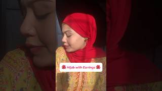 Hijab with Earrings hijabtutorial hijabwithearrings hijabinfluencer hijabstyle easyhijabstyle [upl. by Airalednac]