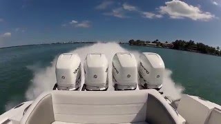 Mercury Racing Verado 400R Outboard Engines running over 90 MPH on NorTech 390 [upl. by Iharas]