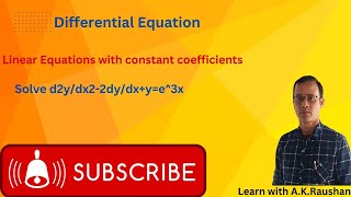 Linear Equation With Constant CoefficientsDifferential EquationBCABScMSc AKRaushan [upl. by Lisandra344]