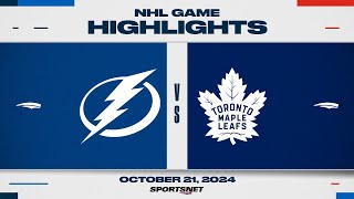 NHL Highlights  Lightning vs Maple Leafs  October 21 2024 [upl. by Nel]