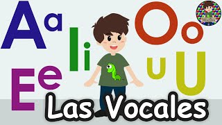 Las vocales para niños Aprende las vocales en español A E I O U para pequeñitos [upl. by Etteuqaj905]