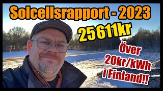 Årsrapport för solcellerna  2023 Över 20krkWh i Finland [upl. by Rapsac]