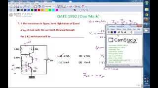 GATE 1992 ECE BJT or Transistor Biasing [upl. by Grishilde]