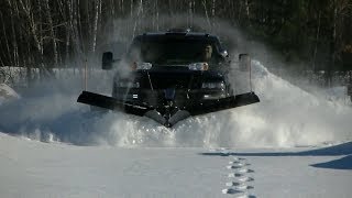 Snow Plowing 02 Silverado with Snowdogg VXF95 04 Silverado with Western Pro Plow with Custom Wings [upl. by Gustie]