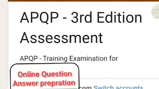 Question Answer  APQP 3rd Edition Assessment Examination [upl. by Javed601]