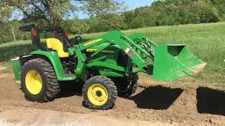 3025e amp 3032e John Deere Tractors Moving some Dirt CreekviewAcres [upl. by Aerdnas]