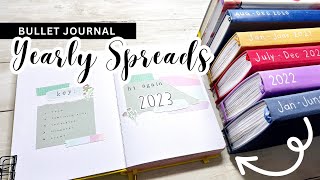 YEARLY SPREAD INSPIRATION for your NEW bullet journal 🗓️🖊️ [upl. by Naesyar]