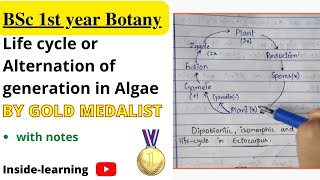 Life cycle of algaeAlternation of generationTypes of life cycle [upl. by Lathan]