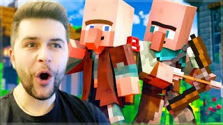 REACTING TO SAVE THE VILLAGE Alex and Steve Life Minecraft Animations [upl. by Nyleikcaj]