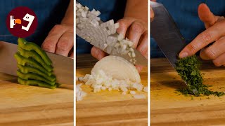 3 TÉCNICAS básicas para usar el CUCHILLO como un auténtico CHEF 👨🏻‍🍳🔪 [upl. by Anwahs]