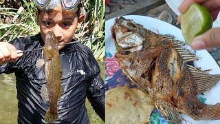 Pesca con chinchorro y cocina de mojarras guabinas y cangrejos de rio129 [upl. by Mazonson637]