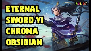 ETERNAL SWORD YI CHROMA OBSIDIAN SKIN SPOTLIGHT  LEAGUE OF LEGENDS [upl. by Galer]