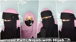 nose piece With Hijab tutorial Niqab tutorial  Hijabi with Naqab full coverage Hijab styles [upl. by Sobel]