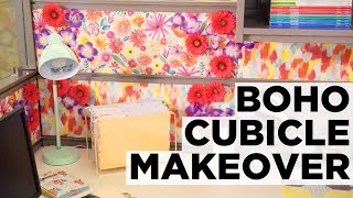 Colorful Boho Cubicle Makeover  HGTV [upl. by Ivatts]