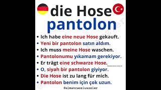 Almanca Die Hose Pantolon Kelimesi ile Örnek Cümleler almanca deutsch germanvocabulary [upl. by Dotti]