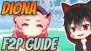 Diona F2P Guide amp Support Build  Genshin Impact [upl. by Suisyola]