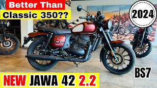 2024 New Jawa 42 22 BS7 Model😍Detailed Review  Mileage  price  Features  Better Than Classic🔥 [upl. by Shea]