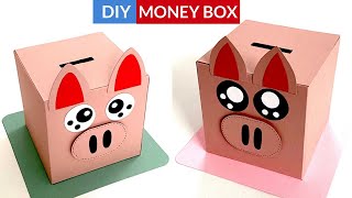 diy piggy bank cardboard  paper money saving box  crafts for kids easy to do at home Tutorial  59 [upl. by Audi]