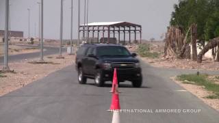 Armored Chevrolet Suburban B7 vehicle testing  International Armored Group [upl. by Pfister]