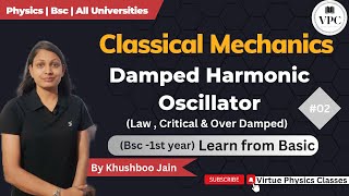 Damped Simple Harmonic Motion Under  Critical amp Over Damped Condition  lect02  mechanics [upl. by Ardiekal]