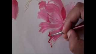 Saree painting  Draw a motif and paint it  tutorial 15 [upl. by Winny166]