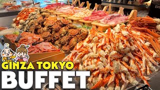 Tokyo Ginza All You Can Eat Buffet  Sushi Wagyu yakiniku Sashimi Crab  Japan Travel Tips [upl. by Engud]