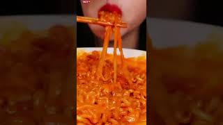 Asmr Eating Cheesy Spicy Noodles 🔥😋Tastymukbang shorts [upl. by Retrak]