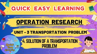 4Solution Of Transportation ProblemNWCROperation Research [upl. by Kaycee]