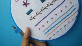 Hand Embroidery for Beginners  Part 2  10 Basic Stitches  HandiWorks 52 [upl. by Arvad]