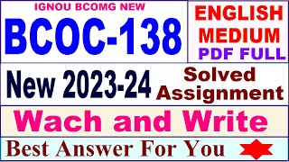 BCOC 138 solved assignment 202324 in English  bcoc 138 solved assignment 2024  bcoc 138 english [upl. by Hannie]