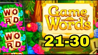 GAME OF WORDS Word Puzzles 21 22 23 24 25 26 27 28 29 30 [upl. by Brufsky]