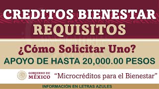 💰 Como Solicitar el CREDITO BIENESTAR de 20 mil pesos 💰Requisitos y como REGISTRARSE [upl. by Hnil]