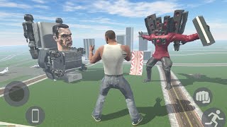 Franklin Fight Giant Skibidi Toilet in Indian Bike Driving 3D 😱 [upl. by Arnie261]