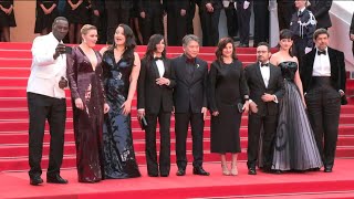 Cannes Festival opening ceremony the jury on the red carpet  AFP [upl. by Yenffit639]