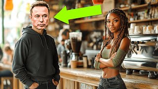 Black Woman Confronts Elon Musk in a Coffee Shop His Response Shocks Everyone [upl. by Nedrah]