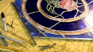 How To Add Zinc Outer Bar To A Polygon Shaped Stained Glass Window V031 [upl. by Tennies]