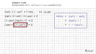 Zadanie 4 Matura maj 2011 PR Trygonometria [upl. by Atinauq]