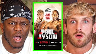 KSI amp Logans IMMEDIATE REACTION to Jake Paul Vs Mike Tyson [upl. by Gnol]