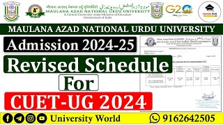 Manuu CUETUG Revised Schedule 2024  BA BSC BCOM BVOC BA JMC  UniversityWorld [upl. by Ahsrats]