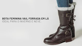 Bota feminina para neve e frio Vail forrada em lã Fiero [upl. by Imled]