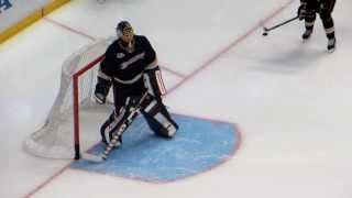 Hiller and Andersen during pregame warmup at the Coyotes  Ducks hockey game Part 1 [upl. by Bowra179]