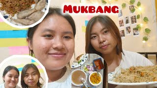 street food mukbang🍗chicken fried rice 🍚noodles 🍜veg dumpling 🥟 [upl. by Eisej]