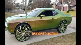 True Gritt Customs outrageous paint job dodge challenger on 30s [upl. by Artimid]