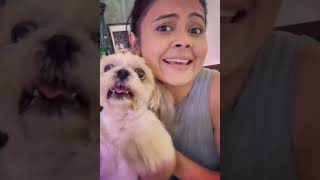 😍Devoleena with Her Pet Dog Angel Looks Stunning as Her Nostrils Flare While Pursing Lips😋😘 [upl. by Oicirbaf]